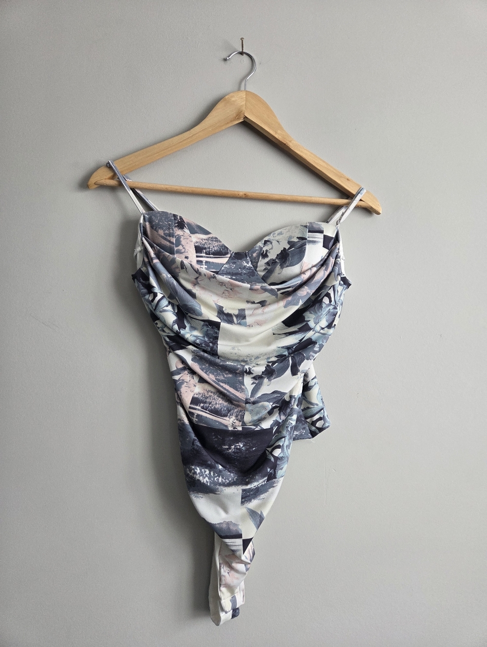 Forever 21 Y2k Draped Bustier Floral Cottagecore Detached Tank Bodysuit